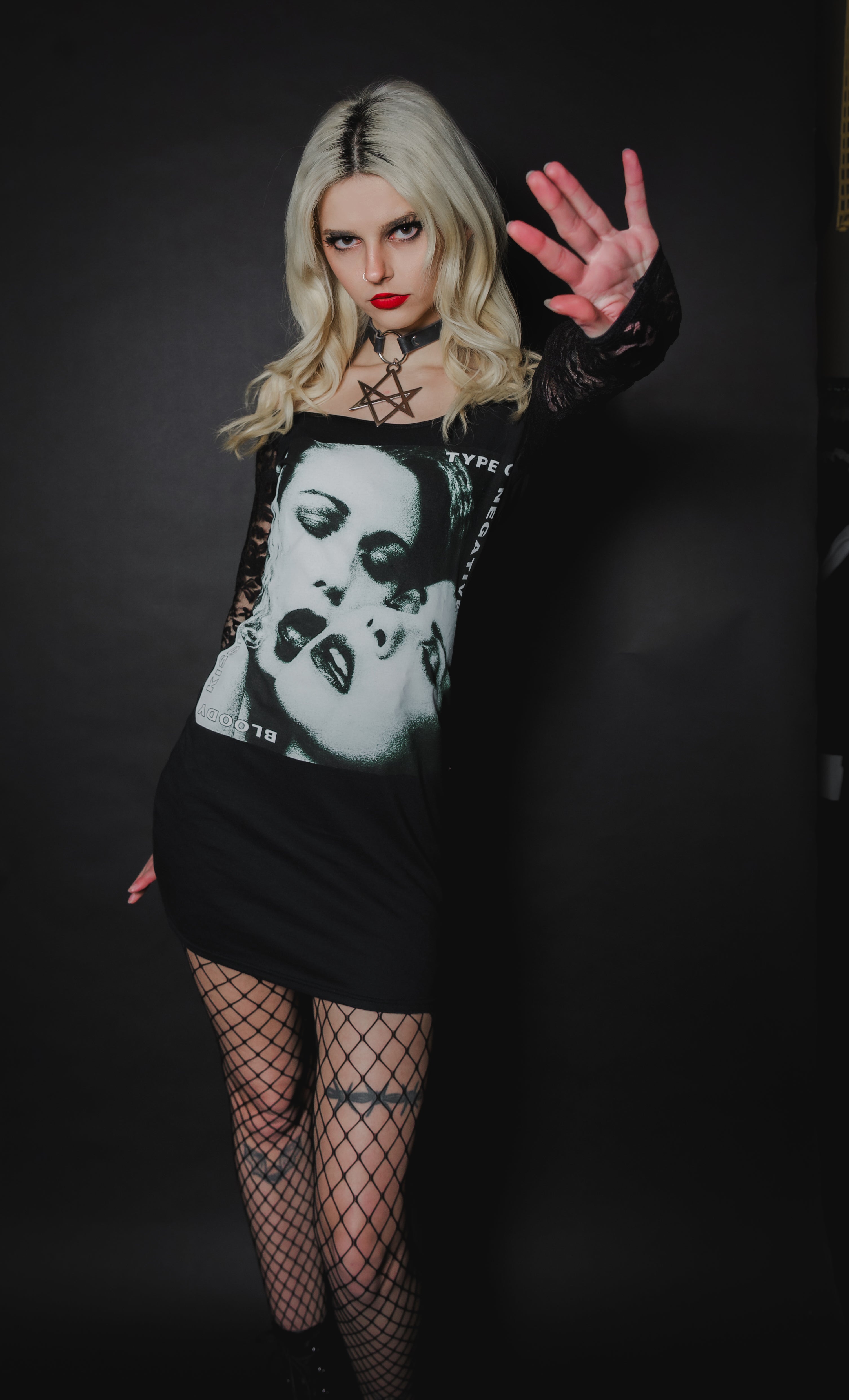 Type O' Negative Off- Shoulder Dress (SHIPS FROM VERA'S EYECANDY, NOT AVAILABLE FOR PICKUP IN STORE) - Die With Your Boots On