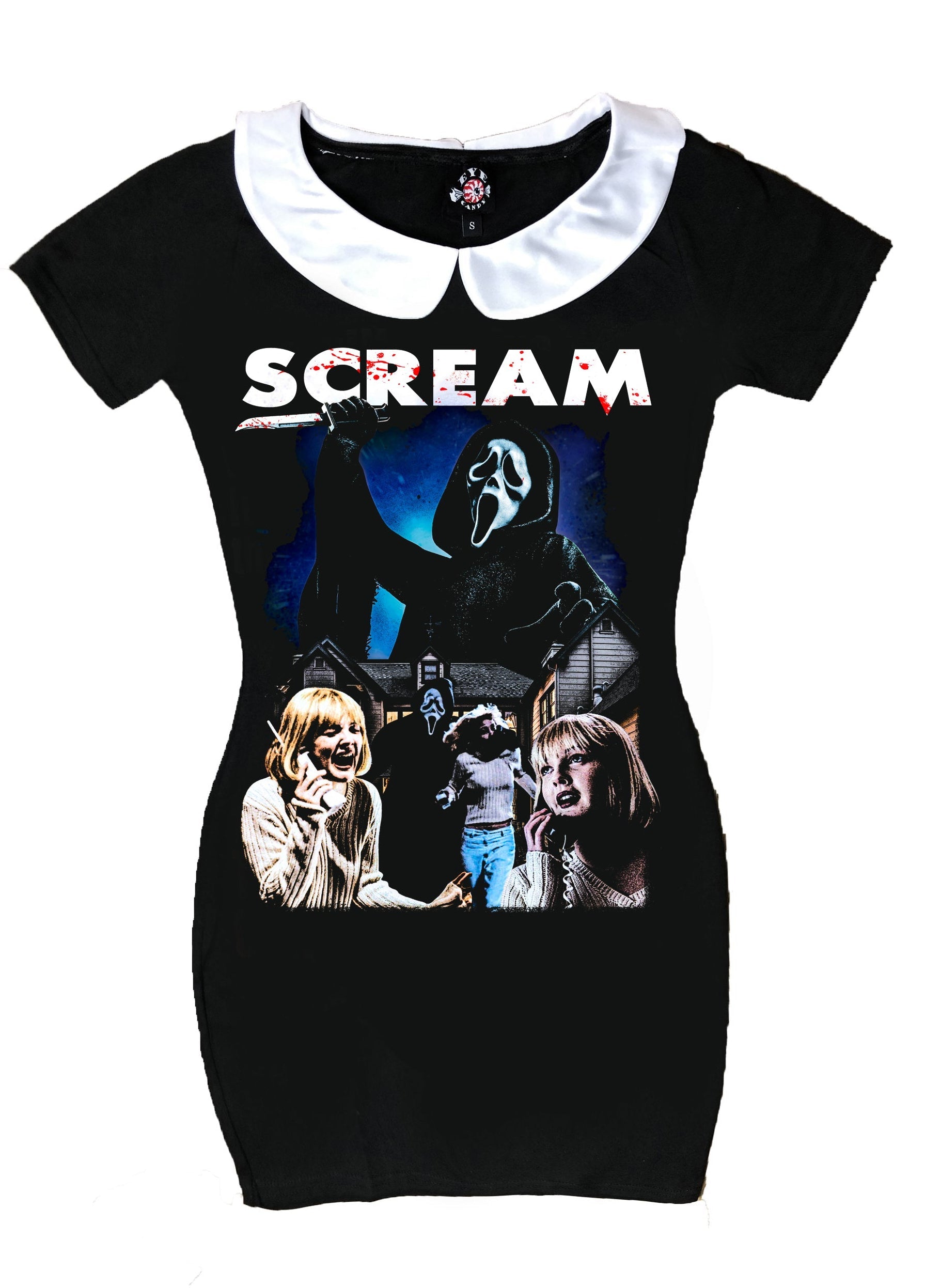 Scream Peter Pan Collar Dress (SHIPS FROM VERA'S EYECANDY, NOT AVAILABLE FOR PICKUP IN STORE) - Die With Your Boots On