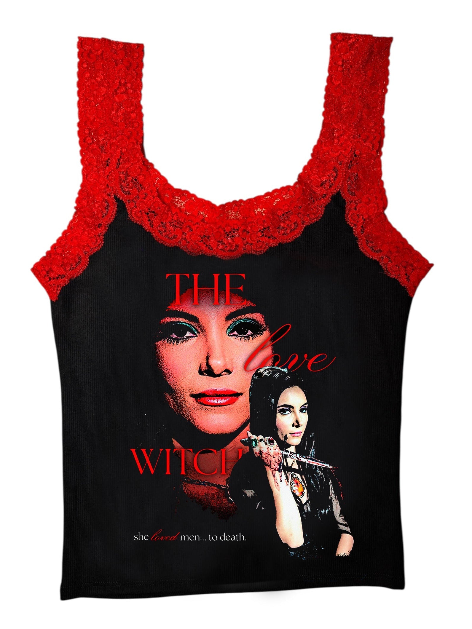 The Love Witch Lace Ribbed Tank (SHIPS FROM VERA'S EYECANDY, NOT AVAILABLE FOR PICKUP IN STORE) - Die With Your Boots On