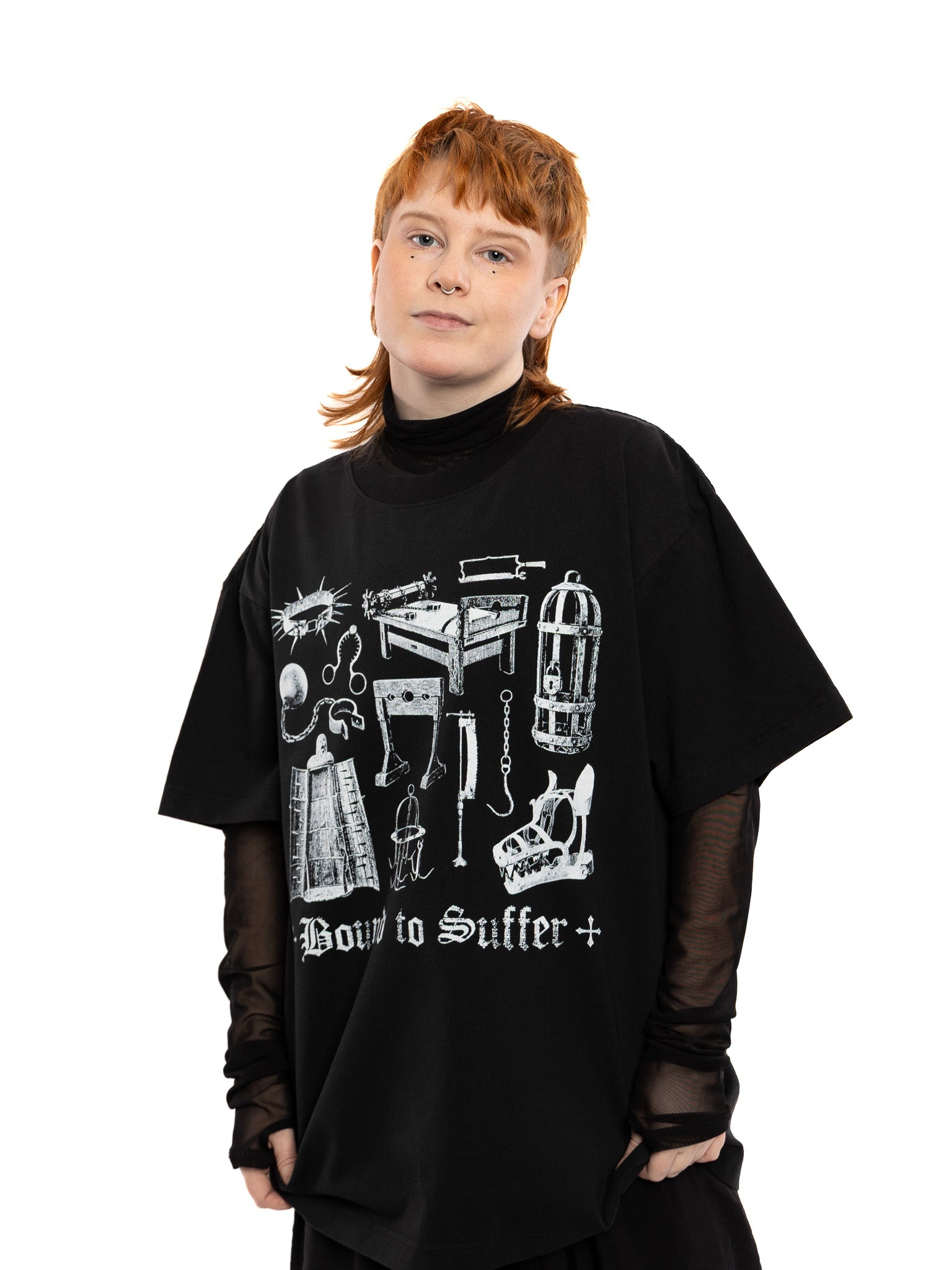 Bound to Suffer Oversized T-Shirt WHILE ODIN SLEEPS - Die With Your Boots On