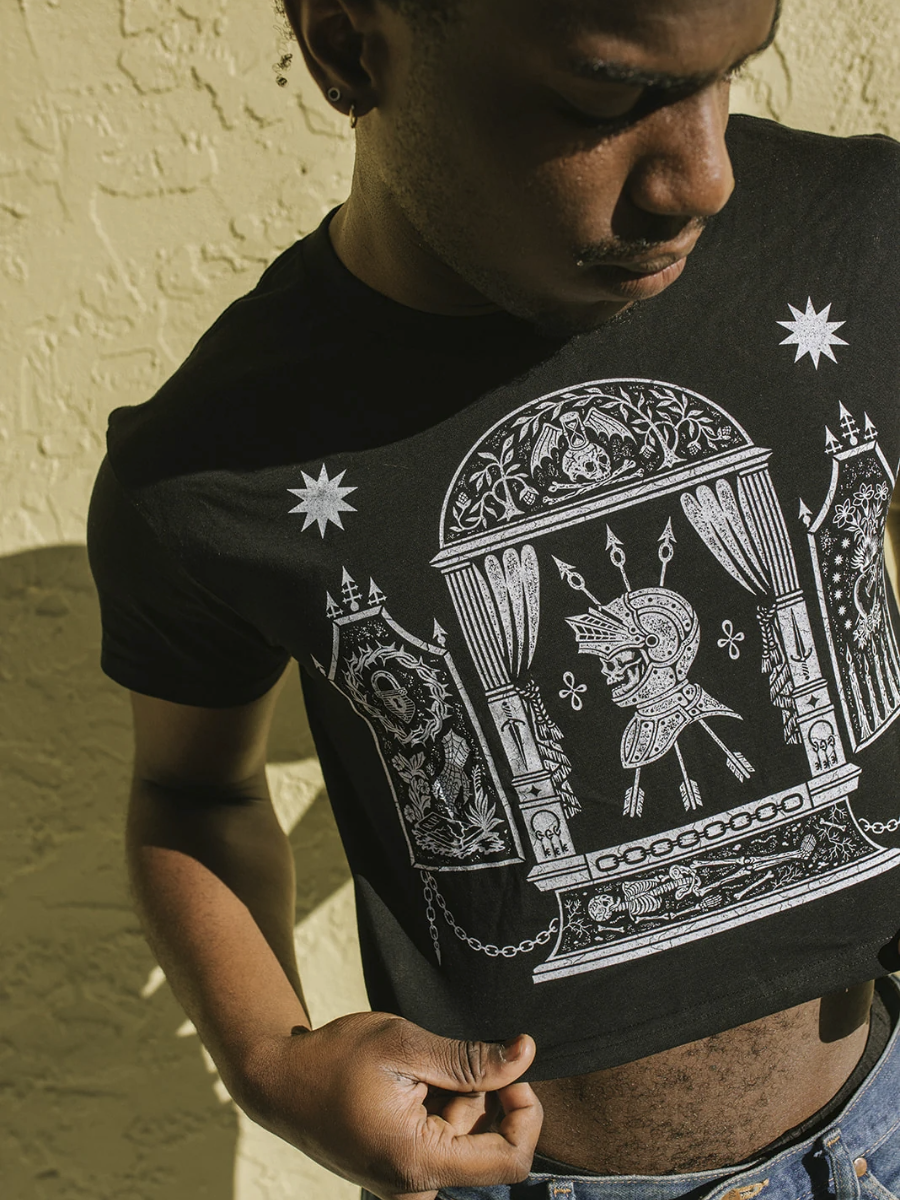 Mausoleum Crop Tee WHILE ODIN SLEEPS - Die With Your Boots On