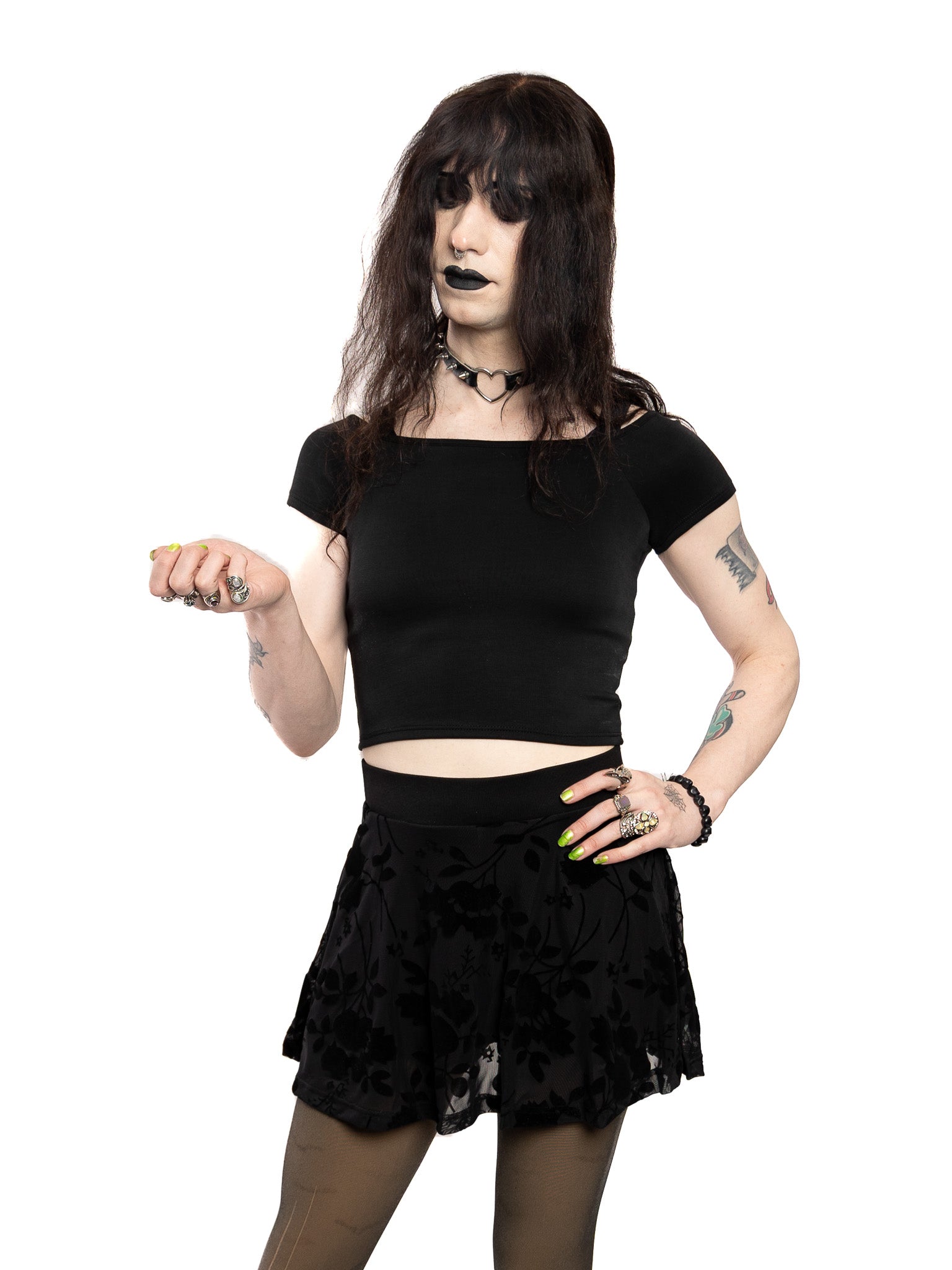 Morbid Floral Mini Skort - Die With Your Boots On