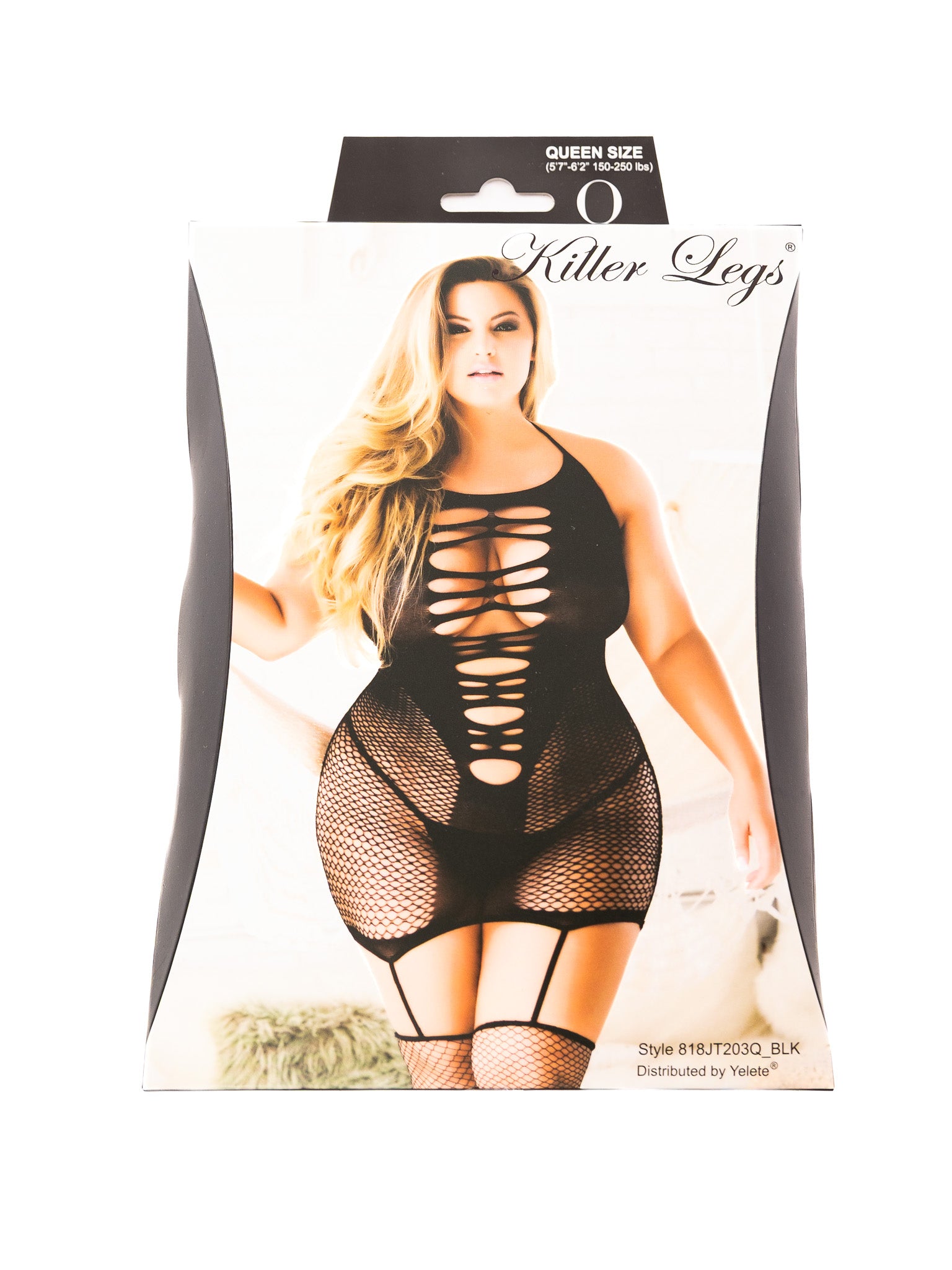 V-Neck Cutouts Fishnet Garter Mini Dress - Die With Your Boots On