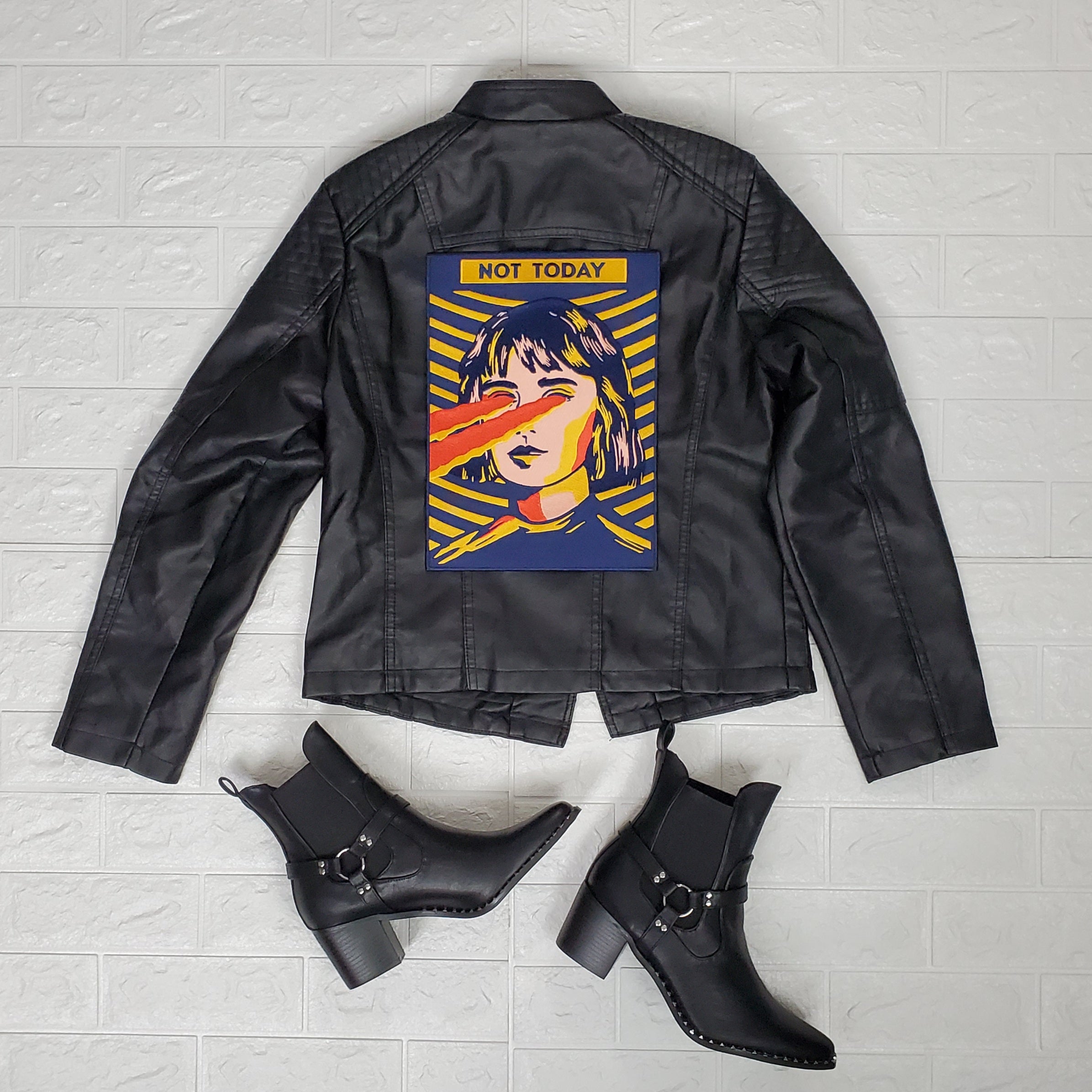 Not Today Embroidered Back Patch - Die With Your Boots On