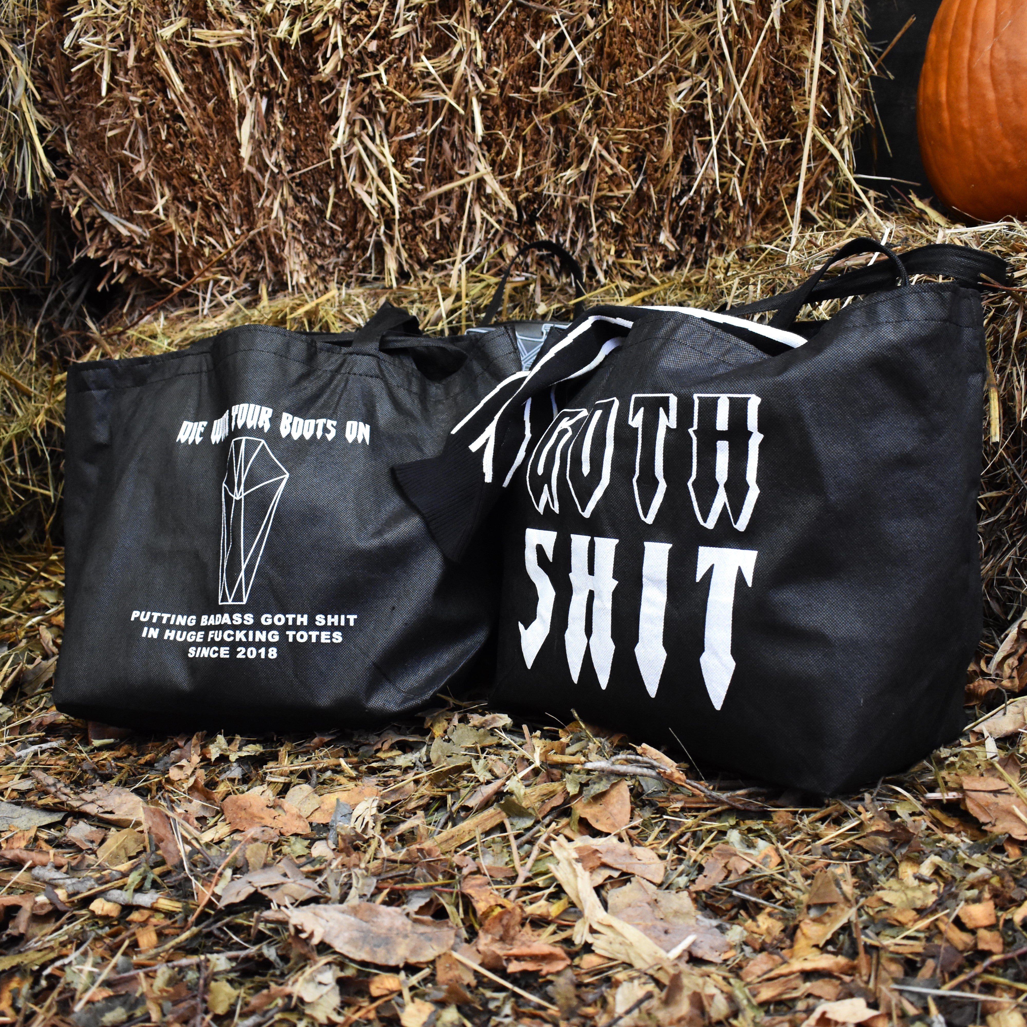 Goth Shit Reusable Shopping Tote - Die With Your Boots On