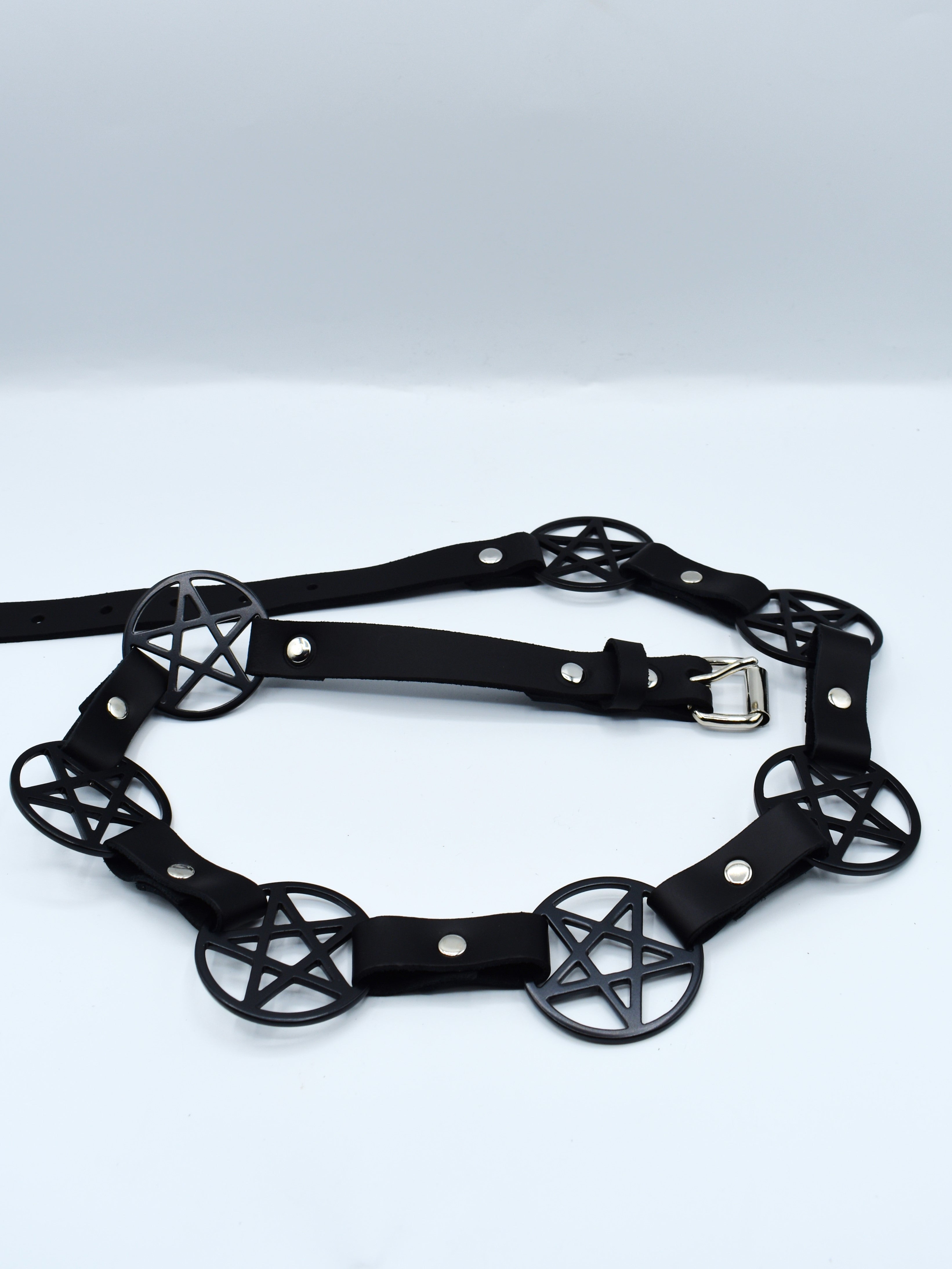 Pentagram Link Belt- Black - Die With Your Boots On