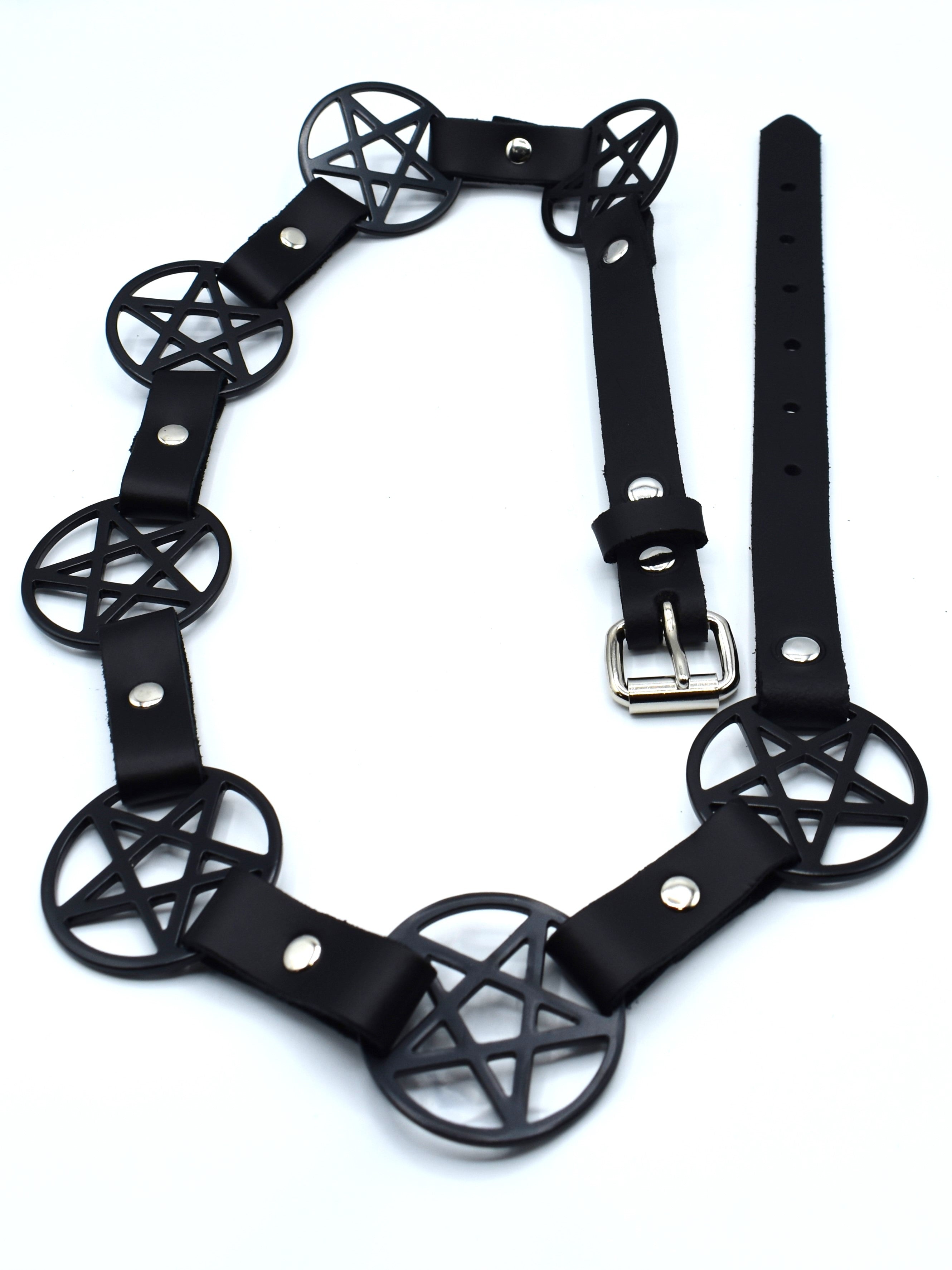 Pentagram Link Belt- Black - Die With Your Boots On