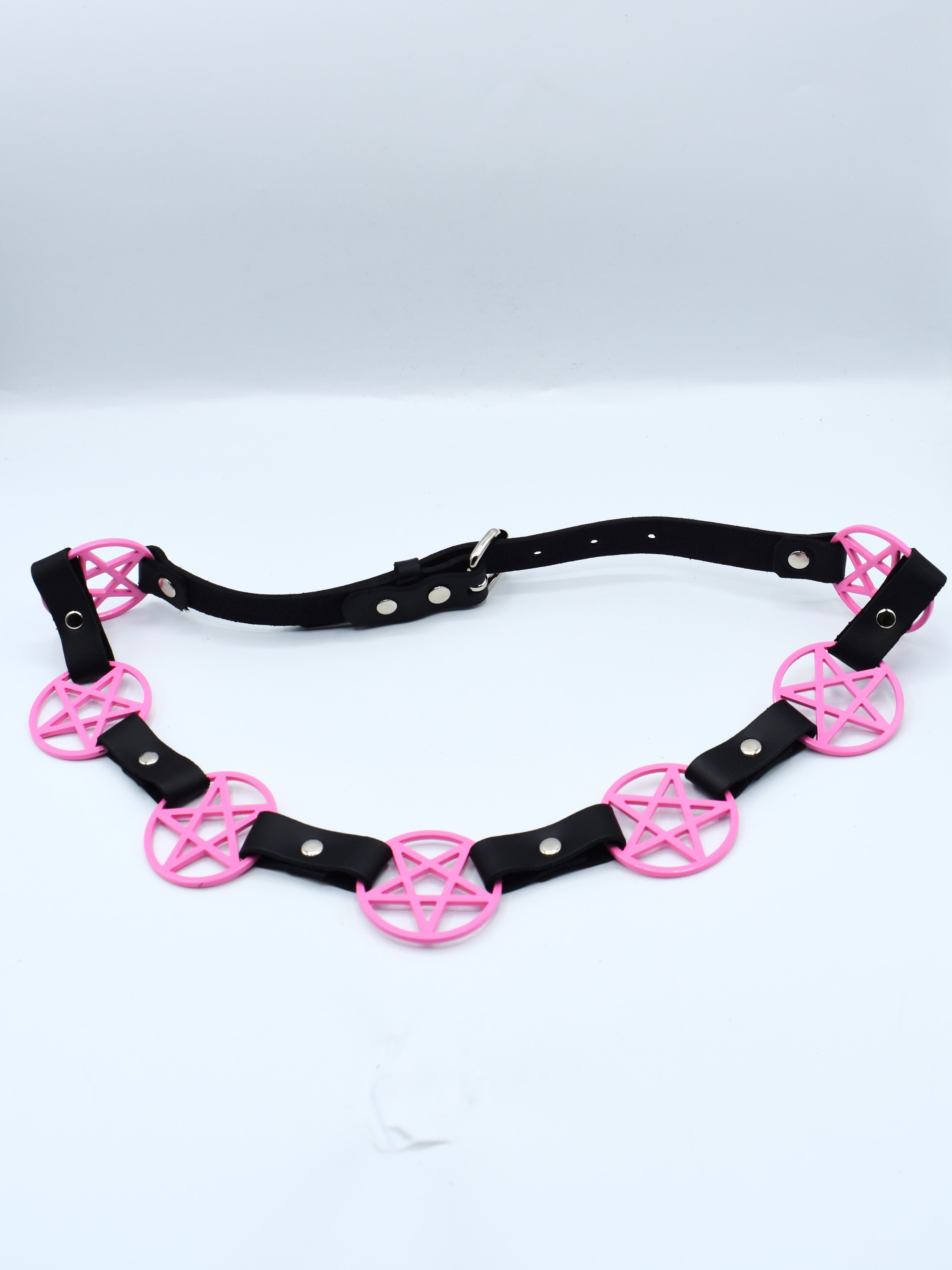Pentagram Link Belt- Pink - Die With Your Boots On