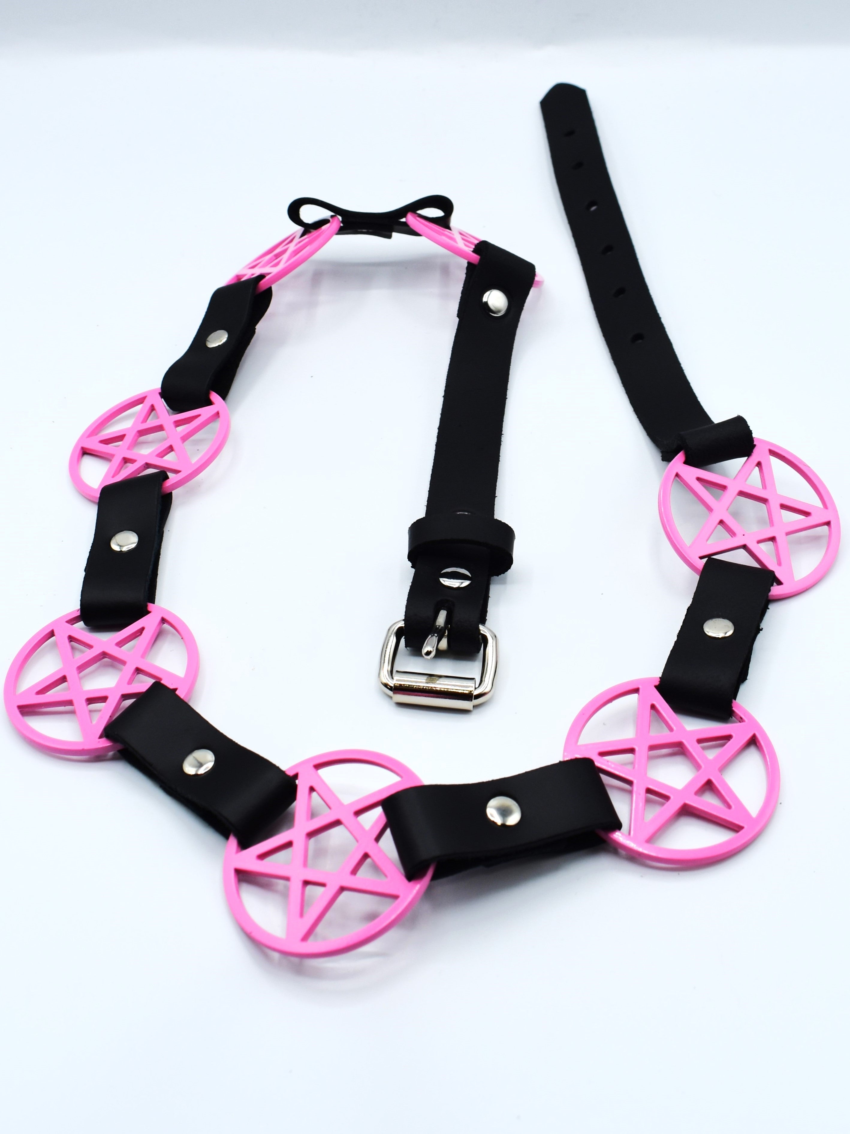 Pentagram Link Belt- Pink - Die With Your Boots On